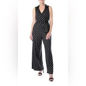 Nina Leonard Polka Dot Jumpsuit Small